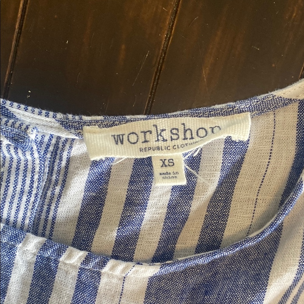Workshop Republic Clothing Striped Sleeveless Top. Size XS Buttons in back - Picture 6 of 10